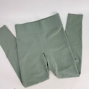 Bandier High Rise Ribbed Skinny Green Leggings
